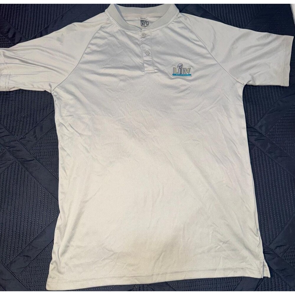 2020 NFL Apparel S.A.F.E. SECURITY Super Bowl LIV Small Grey Polo Shirt 81523